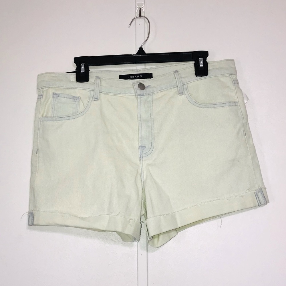 J Brand High Rise Cuffed Denim Shorts Powdered Blu